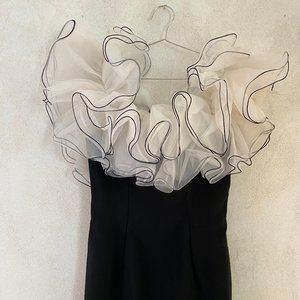 Vintage Black Ruffle Mini Dress